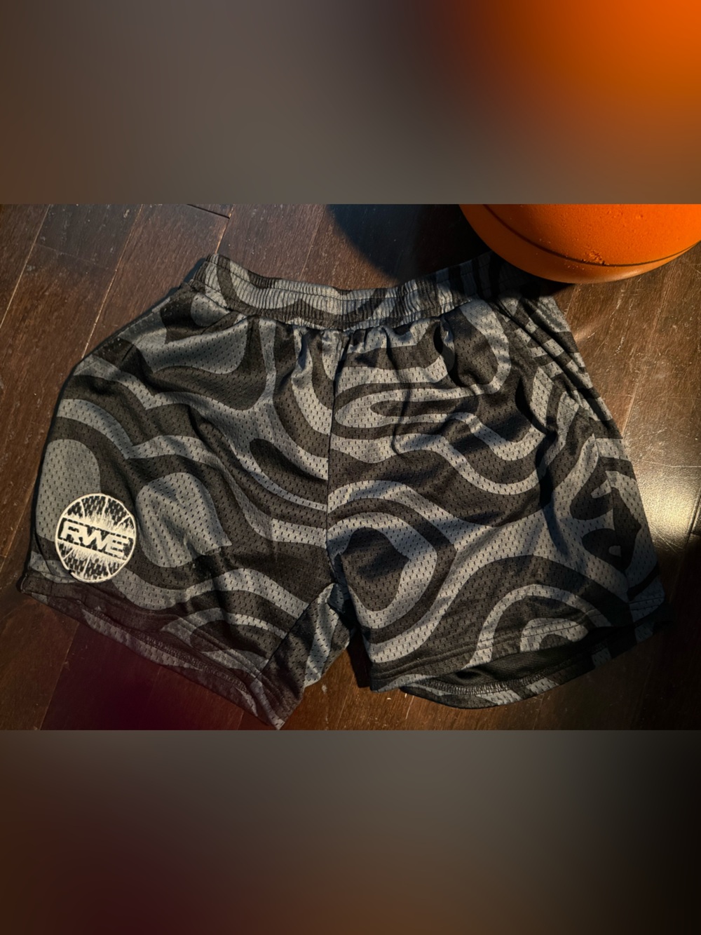 Overtime RWE Black Charcoal Wave Mesh Basketball Shorts Men’s Size S